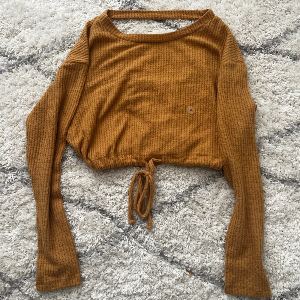 mustard yellow cropped sweater